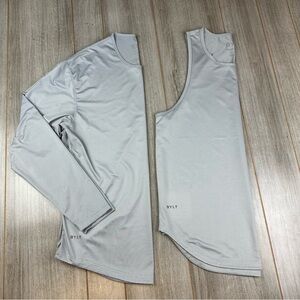 BYLT Drop Cut L/S Shirt AND Tank Top (lot If 2) Men’s L Gray